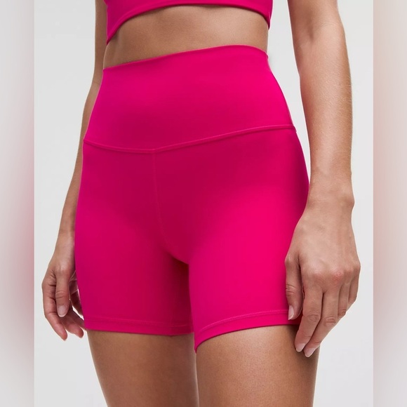 lululemon athletica Pants - Lululemon Hot Pink Bike Shorts High-Waisted